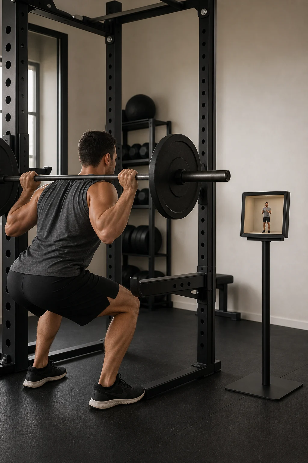 Relay Frame 10 positioned beside strength equipment